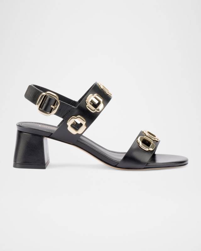 Milan Leather Slingback Sandals